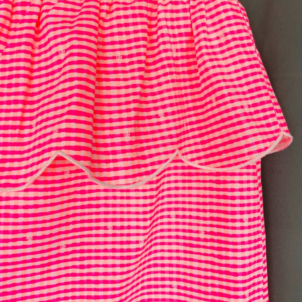 Lilly Pulitzer Thyme Scallop Peplum Gingham Skirt Fiesta Pretty Pink Size 2 - Picture 11 of 16